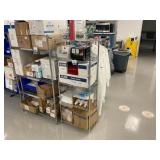 Wire Shelving Unit w/ Assorted Lab Consumables