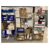 Wire Shelving Unit w/ Assorted Lab Consumables