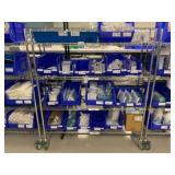 Wire Shelving Unit w/ Assorted Lab Consumables