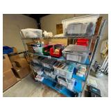 Wire Shelving Unit w/ Contents