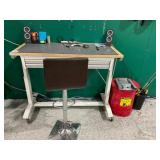 Manual Height Adjusting Standing Desk,  Stool, wit