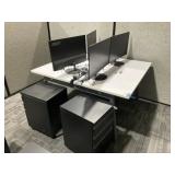 2-person workstation with Chair, (2) Acer SB272 27