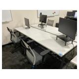 4 Person work station, chairs, (2) Acer R2420HY 24