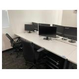 4 Person Workstation w/ Chairs, (4) Acer SB272 27ï¿½