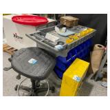 Rolling parts cart with Contents, Flammable Storag