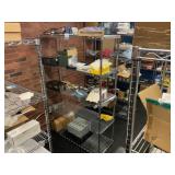 Wire shelving rack W/ Misc. Contents