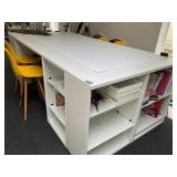 Work tables 10ï¿½ x 2ï¿½ 6ï¿½ x 3ï¿½ 4ï¿½ with (2) 3 drawer