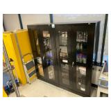 Clear View Storage Cabinet with Contents