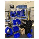 Wire Shelving Rack with Contents