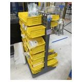 Bin Organizer Rack with Contents