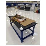 Heavy-Duty Work Table with Assorted Contents