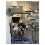 Uline Mobile Wire Shelving Unit with Contents