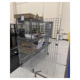 Rolling Wire Storage Cage with Contents