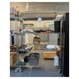 Uline Mobile Wire Shelving Unit with Contents