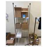 Wire Shelving Unit with Contents