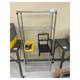 Wire Shelving Unit with Contents