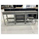 Uline Metal Shop Desk with Key with Vinyl Stool /