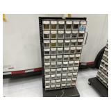 Rolling Parts Rack with Various Screws, Nuts , Was