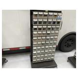 Rolling Parts Rack with Various Screws, Nuts , Was