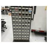 Rolling Parts Rack with Various Screws, Nuts , Was