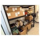 Steel Rack with Contents and Filing Cabinet