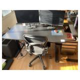 Adjustable Height Desk, Herman Miller Chair & Moni