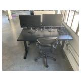 Adjustable Height Desk, Herman Miller Chair & Acer