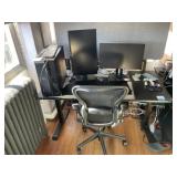 Adjustable Height Desk, Herman Miller Chair & Moni