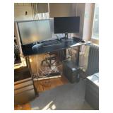 Adjustable Height Desk & Asus Monitors