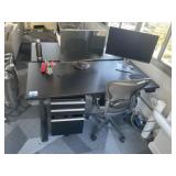 Adjustable Height Desk, Herman Miller Chair & Acer