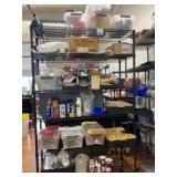 Rolling Wire Rack with Contents