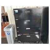 Black Vertical Metal Cabinet with 4 Shelves