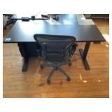 Adjustable Height Desk & Herman Miller Chair (No C