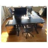 Adjustable Height Desk, Herman Miller Chair & Moni