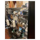 Wire Shelving Rack with Contents
