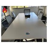 CONFERENCE TABLE WITH 7 CHAIRS GREY LIGHT COLOR, D