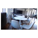 ROUND DINING TABLES, 3ft, QTY:2, WITH 8 CHAIRS