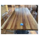 WOODEN CONFERENCE TABLE, DIMS: 95 X 38ï¿½; WITH (6)