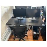 Adjustable Height Desk, Herman Miller Chair & Asus