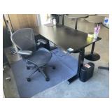 Adjustable Height Desk, Herman Miller Chair & File