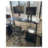 Adjustable Height Desk, Herman Miller Chair & Acer