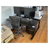 Adjustable Height Desk, Herman Miller Chair & Asus