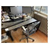 Adjustable Height Desk, Herman Miller Chair & Moni