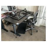 Adjustable Height Desk, Herman Miller Chair & Moni