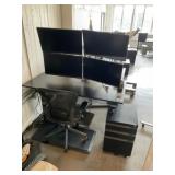 Adjustable Height Desk, Herman Miller Chair & Moni