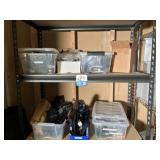 METAL RACK WITH (4) SHELVES, INCLUDING CONTENTS