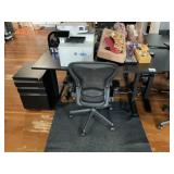 Adjustable Height Desk, Herman Miller Chair & File