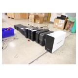 Lot of APCs, power cords, and portable racks