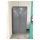 ULINE metal storage cabinet w/ contents included