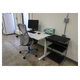 Electronic programmable height-adjustable desk and